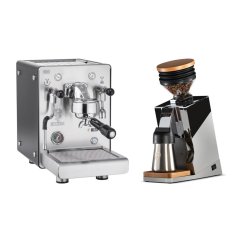 Bezzera NINI PID DE Black + Eureka Mignon Single Dose PRO, Chrome & Oak