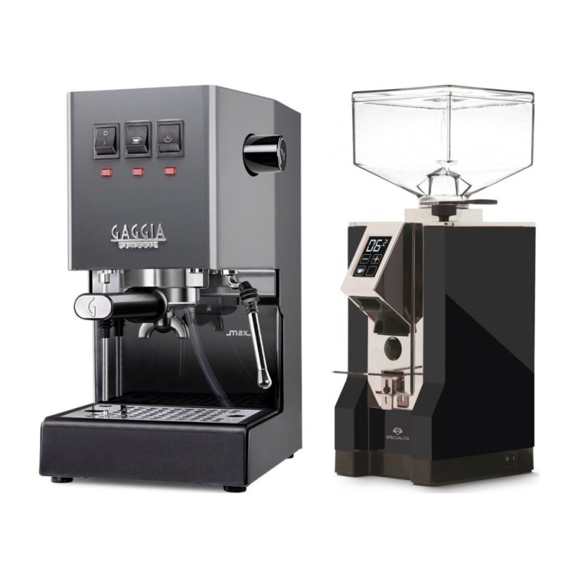 Gaggia Classic E24, šedá + Eureka Mignon Specialita, CR Black