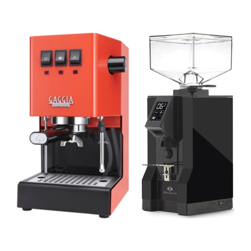 Gaggia Classic E24, oranžová + Eureka Mignon Specialita, BL Black