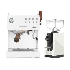 Ascaso Steel DUO PID PLUS, White&Wood + Eureka Mignon Specialita, BL white
