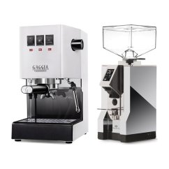 Gaggia Classic E24, bílá + Eureka Mignon Specialita, CR Chrome