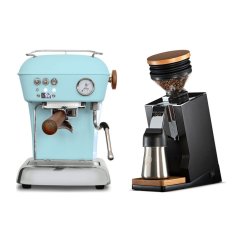 Ascaso DREAM PID Kid Blue + Eureka Mignon Single Dose PRO, Black & Oak