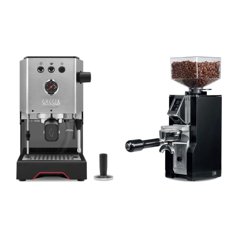 Gaggia Classic Up stříbrná + Eureka Mignon Libra, CR black