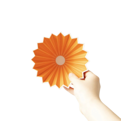 Origami keramický dripper S oranžový