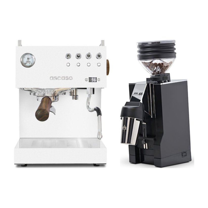 Ascaso Steel DUO PID White + Eureka Mignon Zero 65 All Purpose, CR black