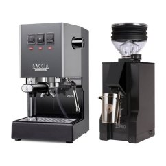 Gaggia Classic E24, šedá + Eureka Mignon Zero, BL Black