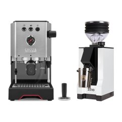 Gaggia Classic Up stříbrná + Eureka Mignon Zero, BL white