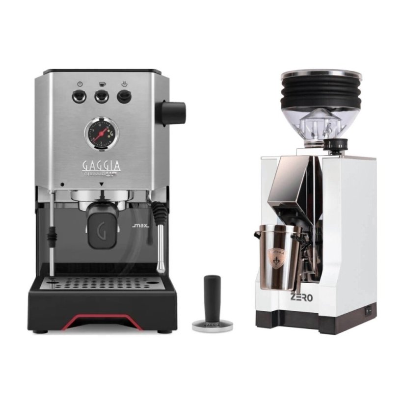 Gaggia Classic Up stříbrná + Eureka Mignon Zero, CR white