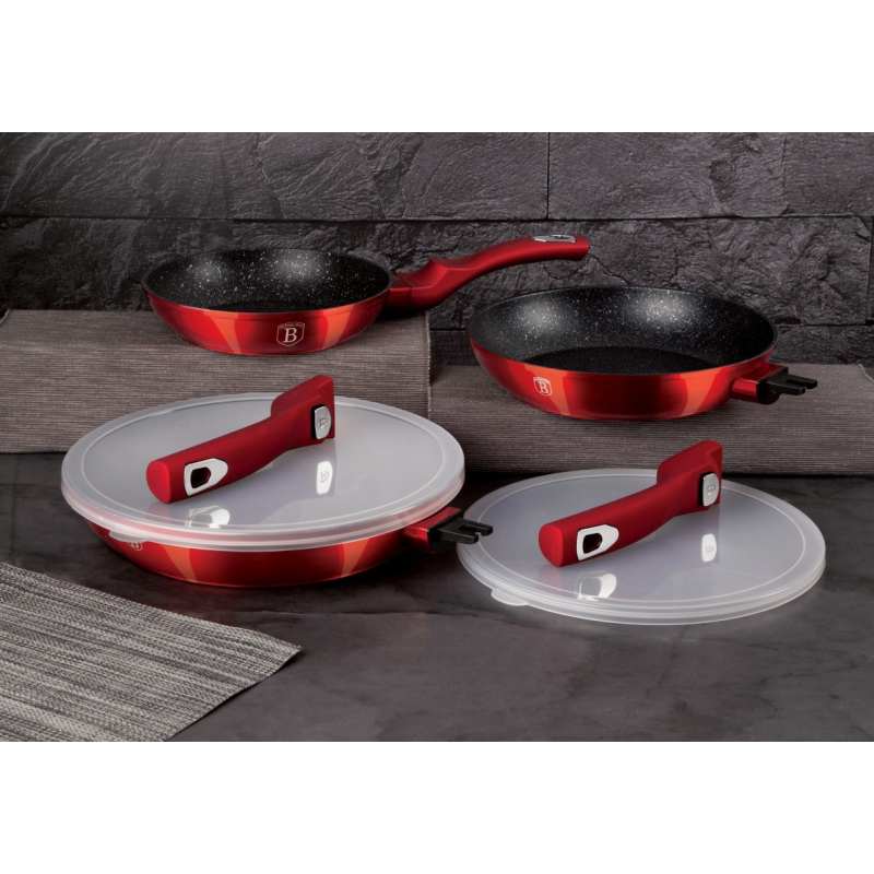 BERLINGERHAUS Pánev s odnímatelnou rukojetí + víko Burgundy Metallic Line 24 cm