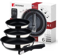 BERGNER Sada pánví nerez s nepřilnavým povrchem Click&Cook 3 ks 18, 20, 24 cm