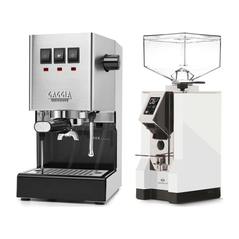Gaggia Classic E24, stříbrná + Eureka Mignon Specialita, CR White