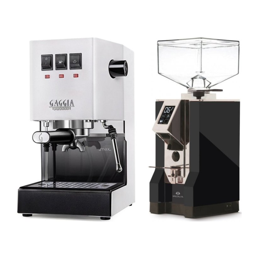 Gaggia Classic E24, bílá + Eureka Mignon Specialita, CR Black