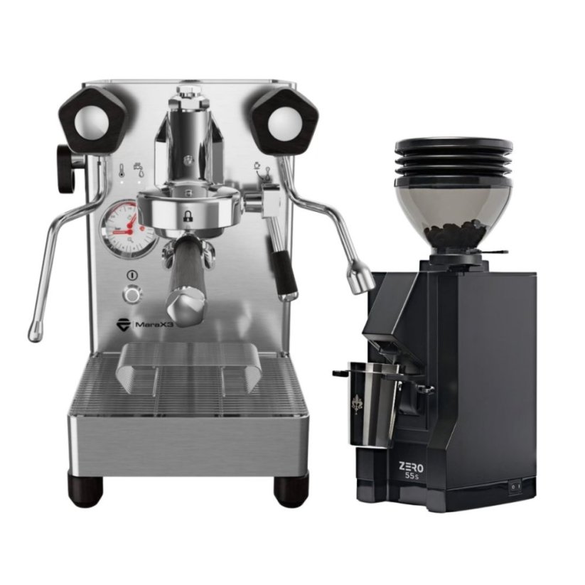Lelit Mara PL62X X3 Stainless Steel + Eureka Mignon Zero 55s Black