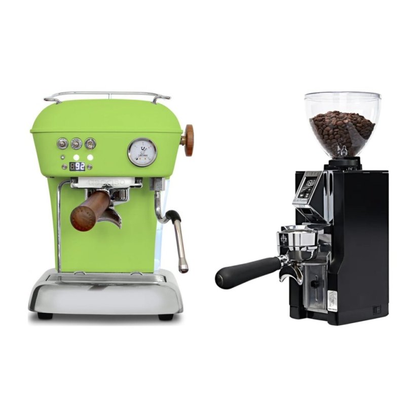 Ascaso DREAM PID Fresh Pistachio + Eureka Mignon Libra 65 All Purpose, CR black