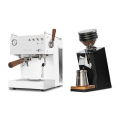 Ascaso Steel DUO PID PLUS, White&amp;Wood + Eureka Mignon Zero 65 Speedy ALL PURPOSE black