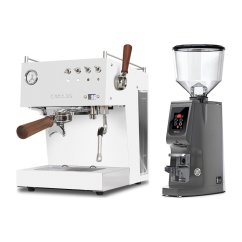 Ascaso Steel DUO PID PLUS, White&Wood + Eureka Atom W 65, grey