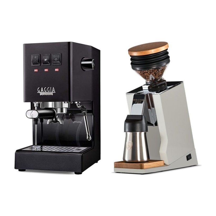 Gaggia Classic E24, černá + Eureka Mignon Single Dose PRO, White & Oak