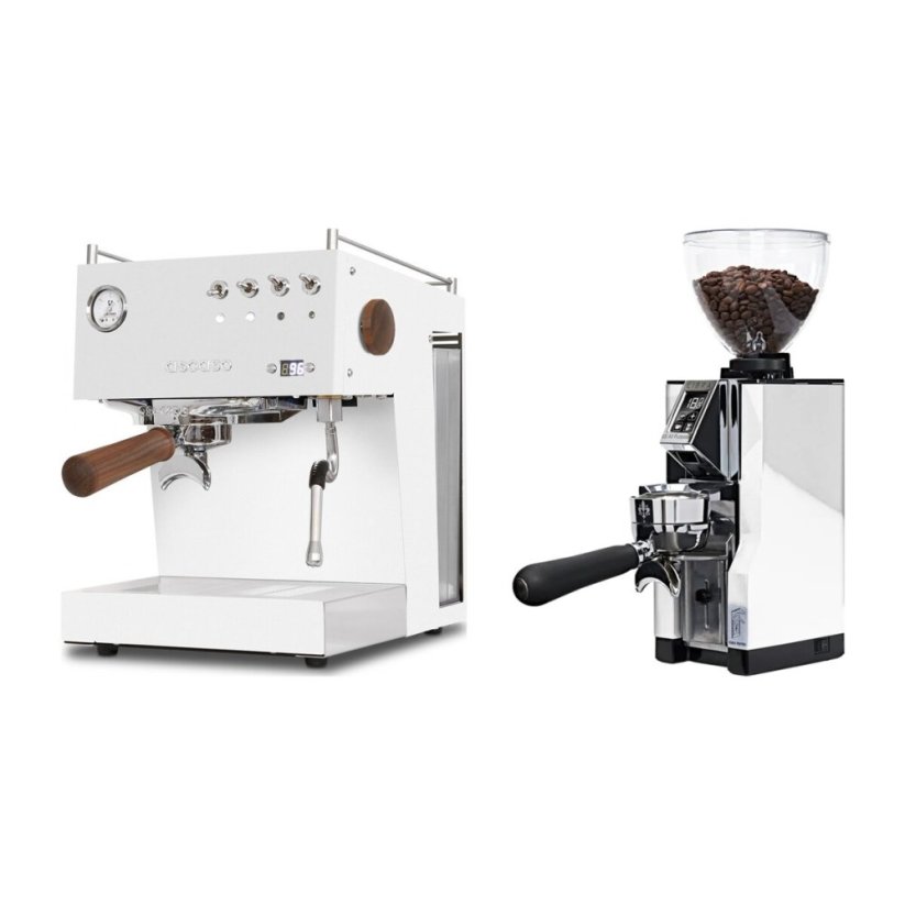 Ascaso Steel Uno PID biela + Eureka Mignon Libra 65 All Purpose, CR biela