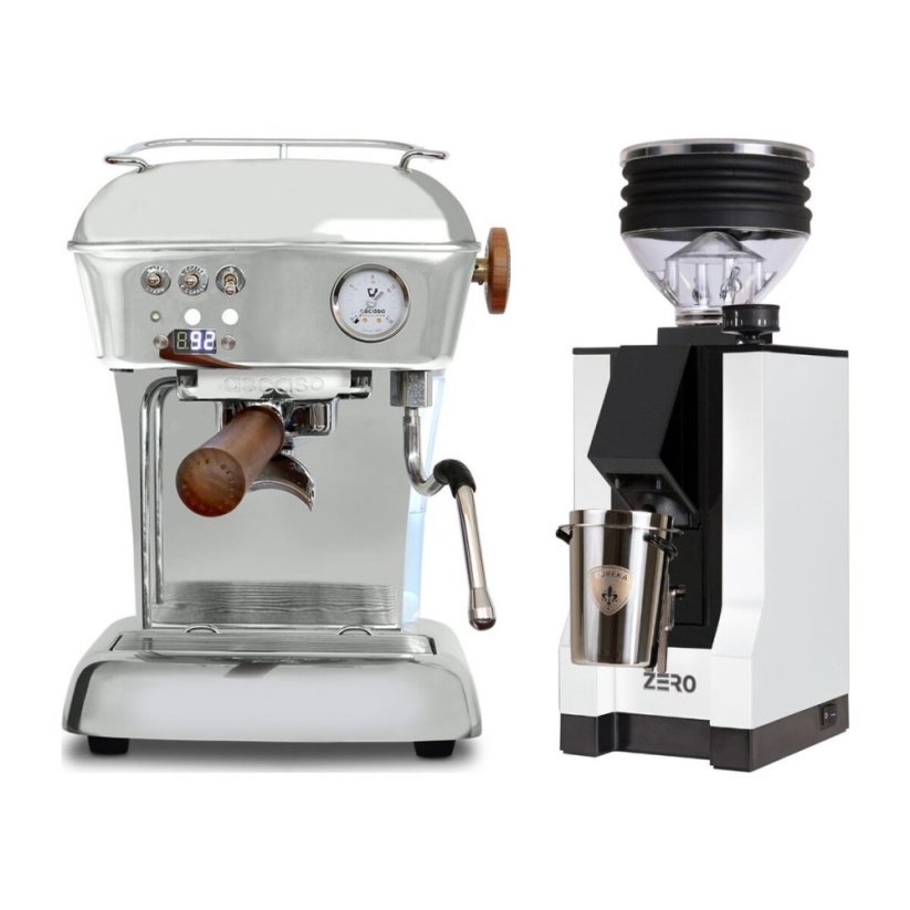 Ascaso DREAM PID leštěný hliník + Eureka Mignon Zero, BL white