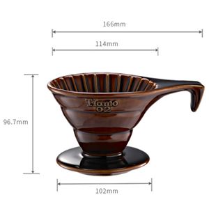 Tiamo keramický dripper na kávu V02 hnědý