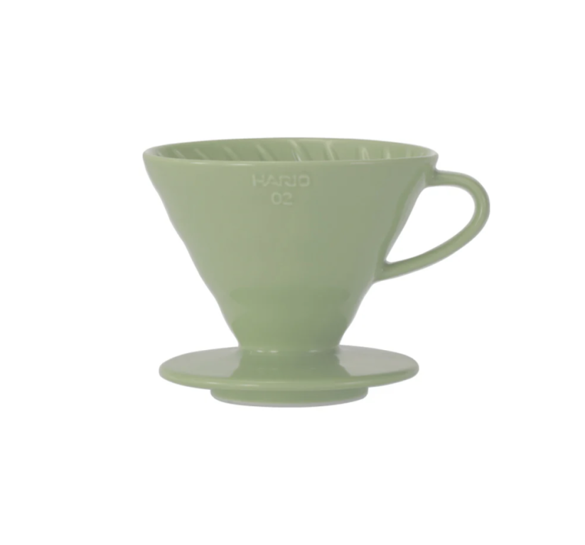 Hario keramický dripper V60-02 olivový + 40 filtrů