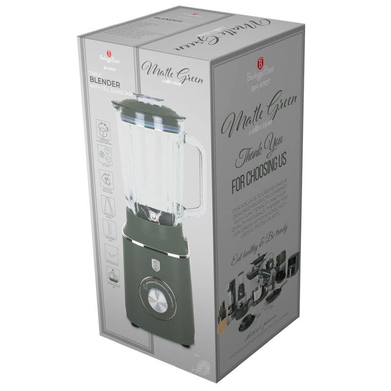 BERLINGERHAUS Stolní mixér se skleněnou nádobou 1,5 l 1000 W Matte Green Collection