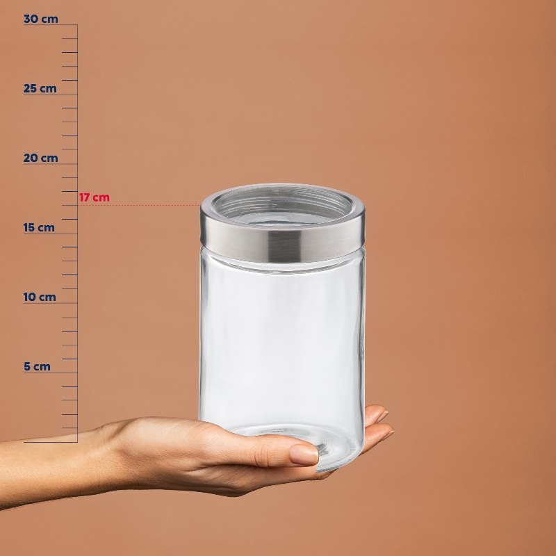 KELA Dóza na potraviny Kara sklo transparentní 1,2 l