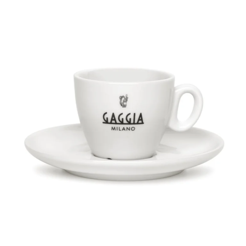 Gaggia šálky s tanierikmi na espresso, 6 ks