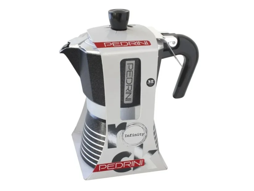 Moka kanvička Pedrini Infinity čierna - Velikost porce moka: 6 porcí