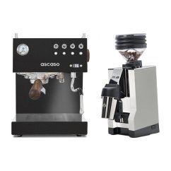 Ascaso Steel DUO PID Black + Eureka Mignon Zero 65 All Purpose, CR white