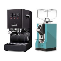 Gaggia Classic E24, černá + Eureka Mignon Specialita, CR Tiffany blue