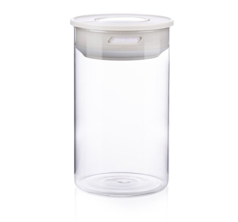 ALPINA Skleněná dóza 16,5 cm bílá