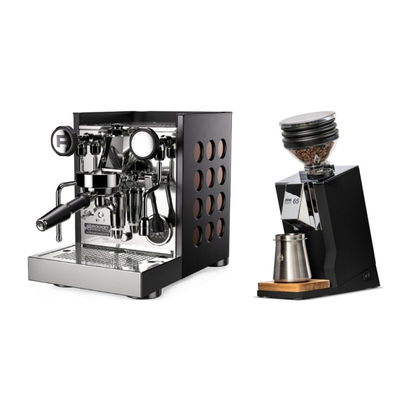 Rocket Espresso Appartamento TCA, black/copper + Eureka Mignon Zero 65 Speedy ALL PURPOSE black