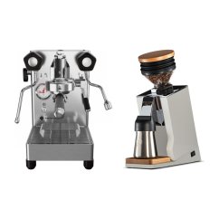 Lelit Mara PL62X X3 Stainless Steel + Eureka Mignon Single Dose PRO, White & Oak