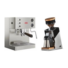 Lelit Elizabeth PL92T + Eureka Mignon Single Dose PRO, Chrome & Oak