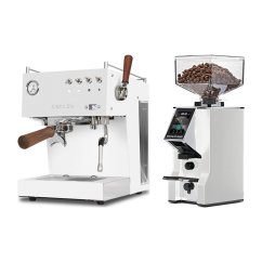 Ascaso Steel DUO PID PLUS, White&Wood + Eureka Mignon Specialita Smart, CR White