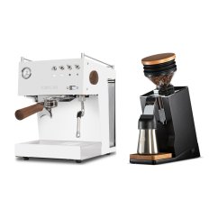 Ascaso Steel Uno PID white + Eureka Mignon Single Dose PRO, Black & Oak