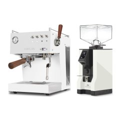 Ascaso Steel DUO PID PLUS, White&Wood + Eureka Mignon Specialita, BL White
