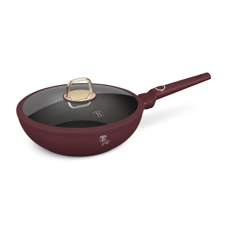 BERLINGERHAUS Pánev wok s poklicí a titanovým povrchem 28 cm Leonardo Collection