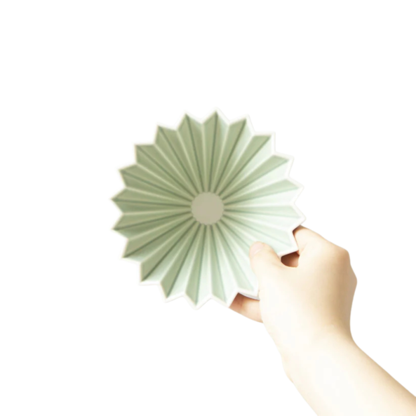 Origami keramický dripper S matně zelený