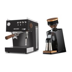 Ascaso Steel Uno PID black + Eureka Mignon Single Dose PRO, Black & Oak
