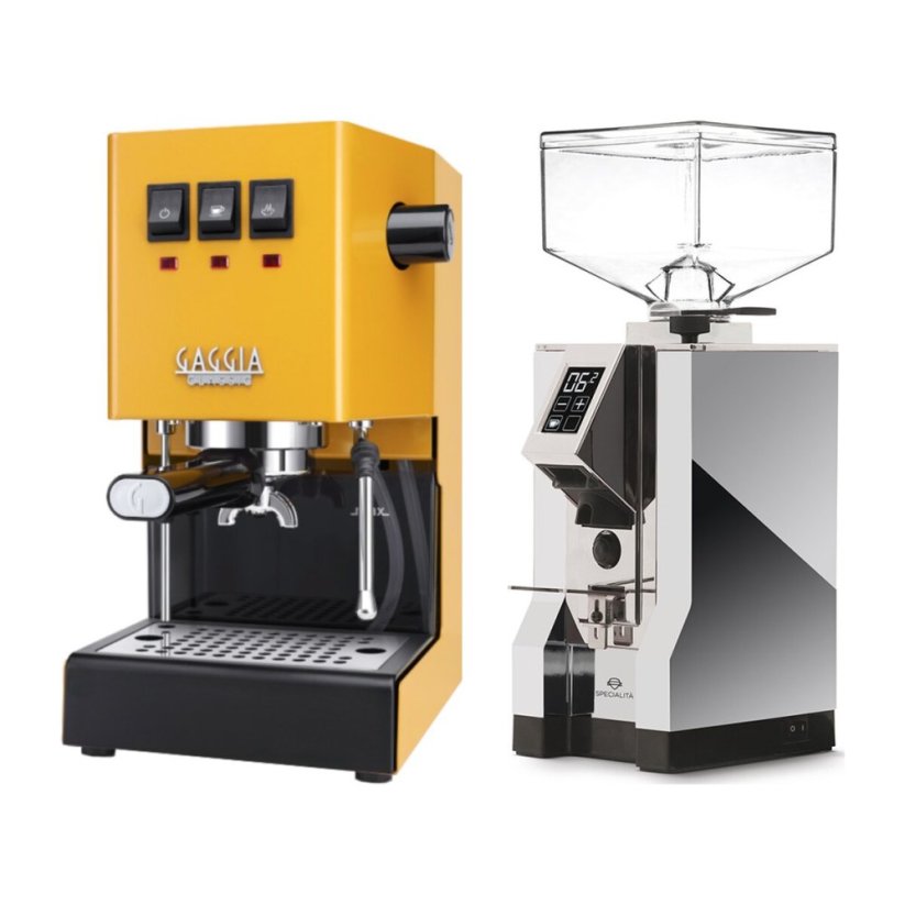 Gaggia Classic E24, žlutá + Eureka Mignon Specialita, CR Chrome