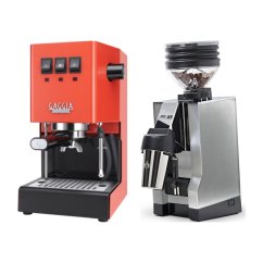 Gaggia Classic E24, oranžová + Eureka Mignon Zero 65 All Purpose, CR chrome