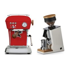 Ascaso DREAM PID Love Red + Eureka Mignon Single Dose, White & Oak