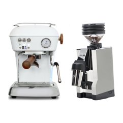 Ascaso DREAM PID Cloud White + Eureka Mignon Zero 65 All Purpose, CR white