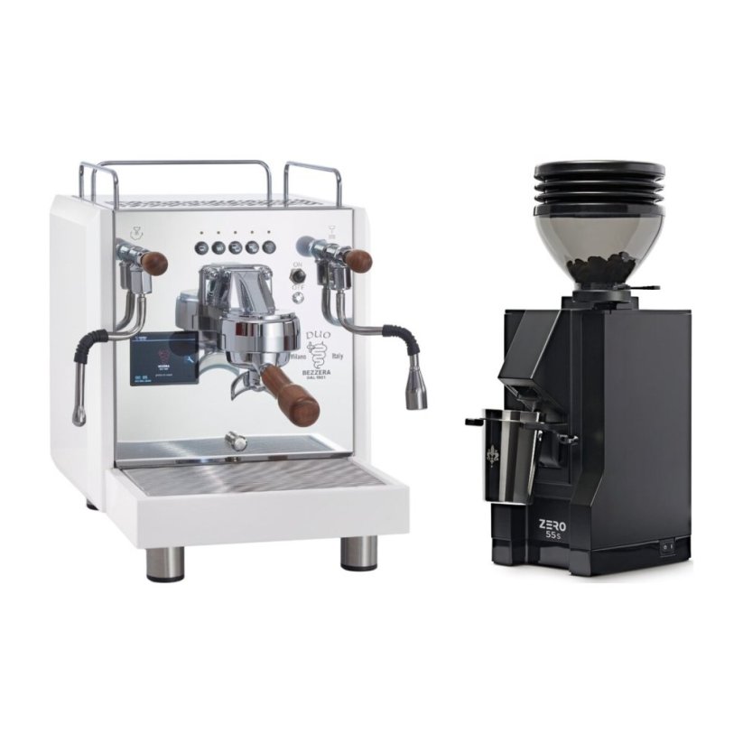 Bezzera DUO DE White + Eureka Mignon Zero 55s black