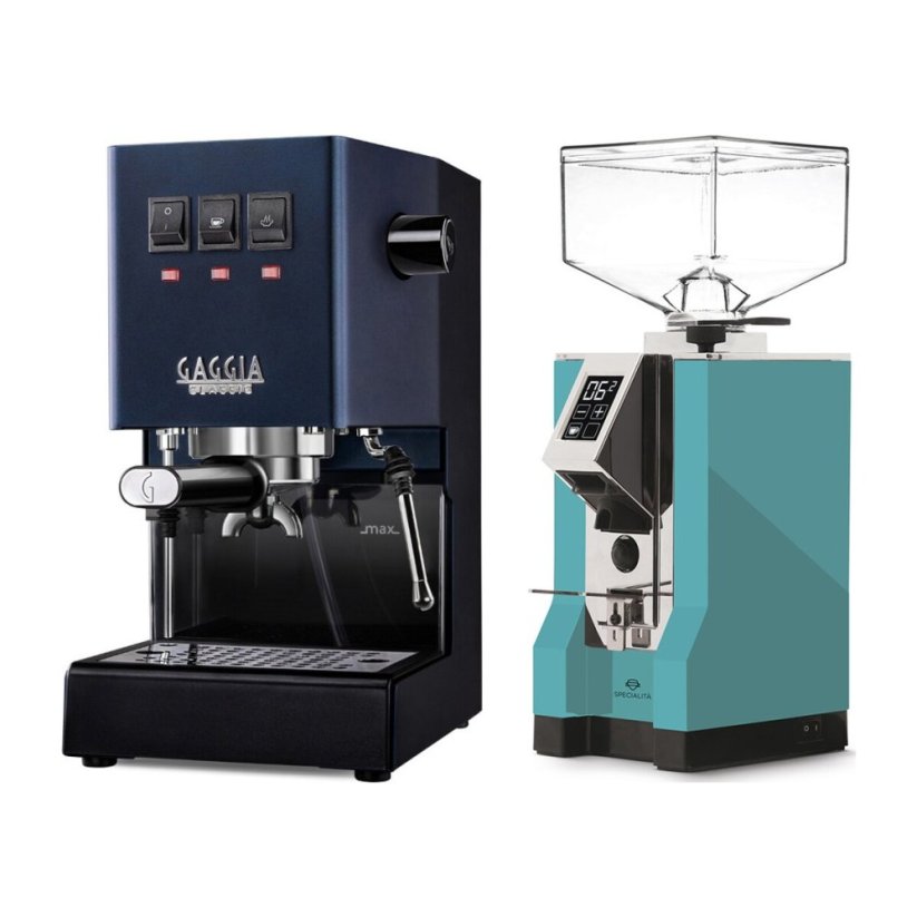 Gaggia Classic E24, modrá + Eureka Mignon Specialita, CR Tiffany blue