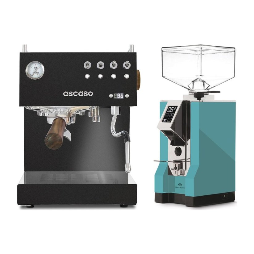 Ascaso Steel DUO PID Black + Eureka Mignon Specialita, CR Tiffany blue