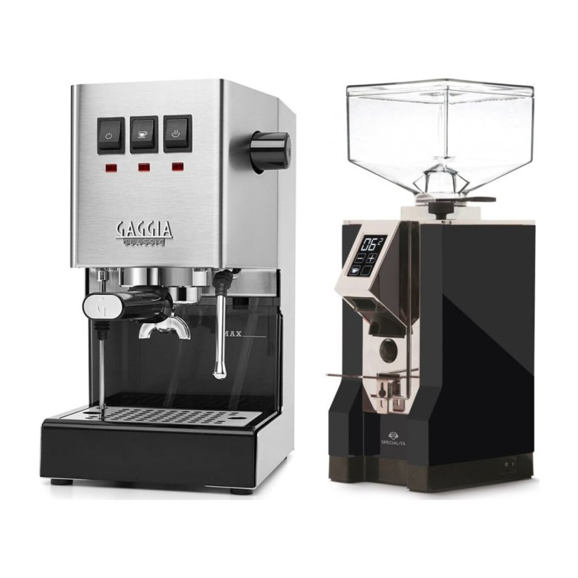 Gaggia Classic E24, stříbrná + Eureka Mignon Specialita, CR Black