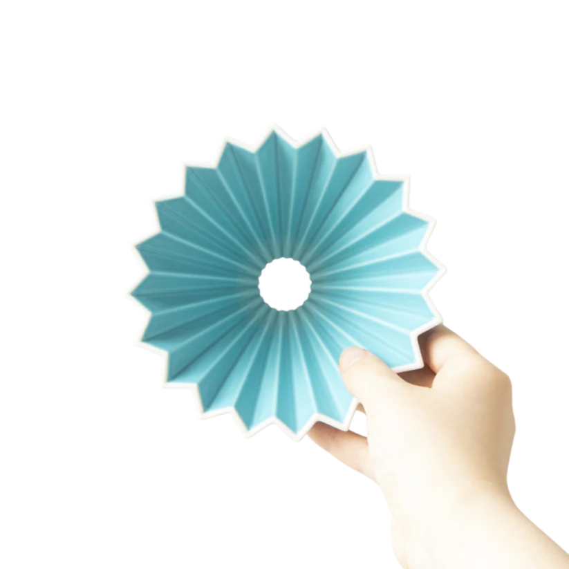 Origami keramický dripper M tyrkysový